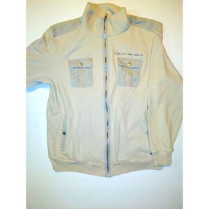 Vintage CALVIN KLEIN Ladie Full Zip Up Beige Bomber Light Jacket (XL)